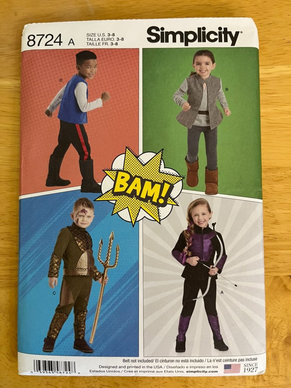 UNCUT Simplicity 8724 Aquaman, Katniss, Star Wars, Triton Pattern Child's 3-8